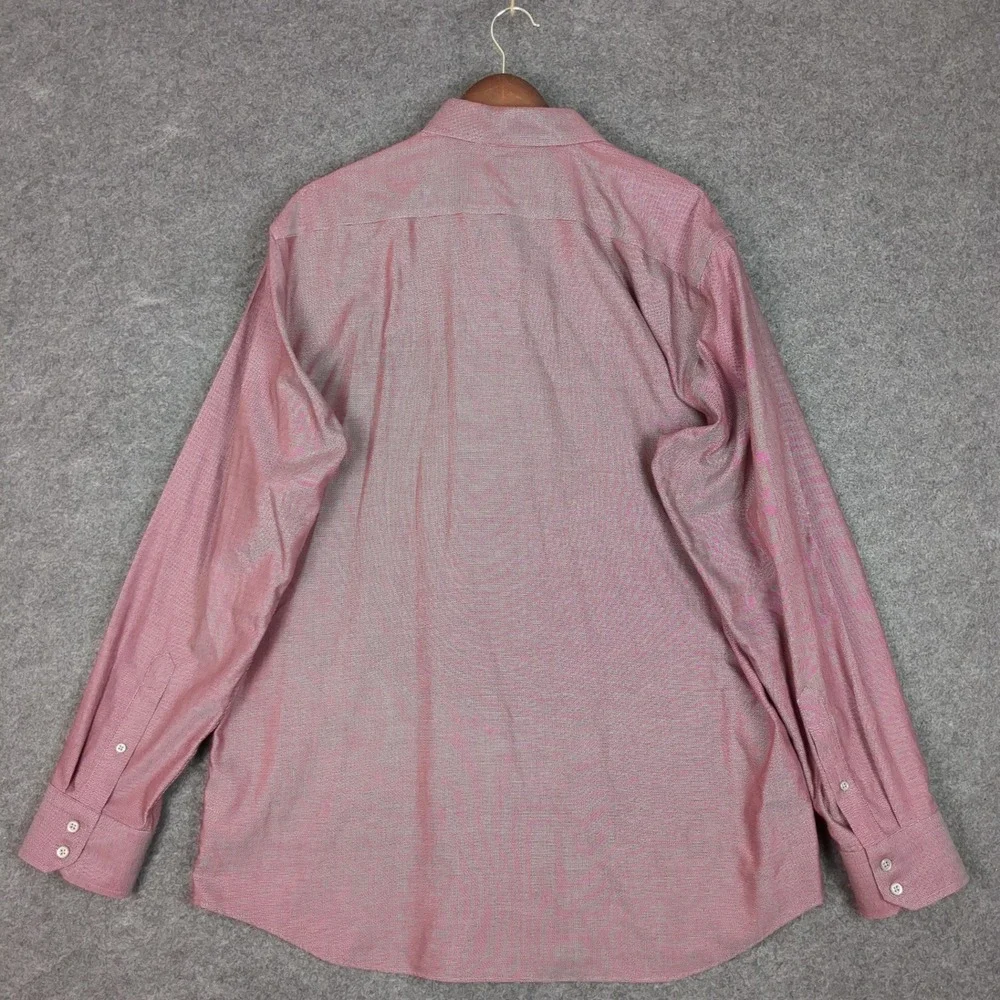 Banana Republic Mens XL Non-Iron Slim Fit Dress Shirt Micro-Check Long Sleeve